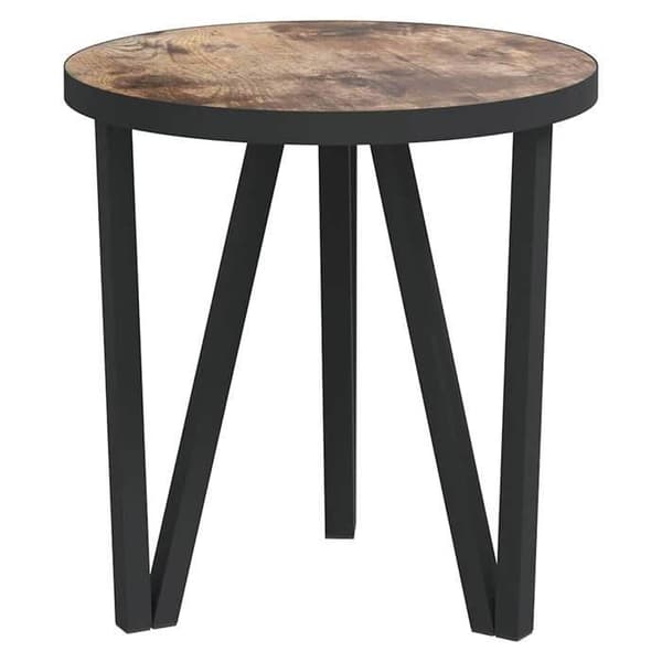 Maison Exclusive - Musta ja keltainen tee-pöytä Ø35 cm MDF