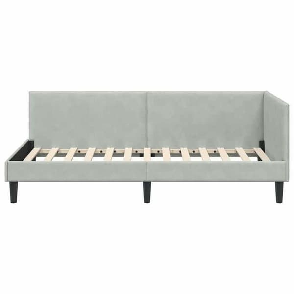 Maison Exclusive - Ljust grått hörnsängram 90 cm x 200 cm Sammet