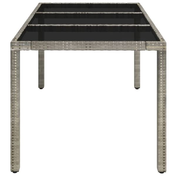 Maison Exclusive - Trädgårdsbord med grått glas ovan 150x90x75cm Flätad resin grå