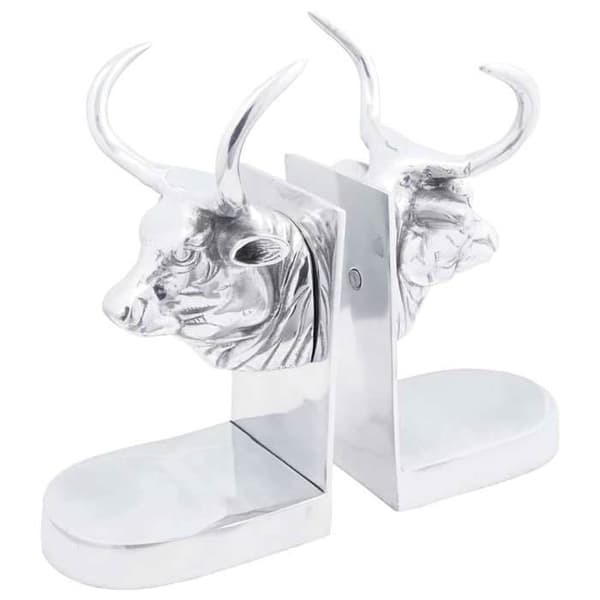 Bogstøtter - EKSKLUSIV HUS - 2 stk - Aluminium - Sølvfarvet - 17 x 15 x 27 cm Silver