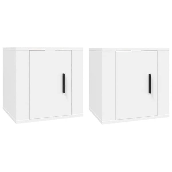 Väggmonterad TV-möbel - MAISON EXCLUSIVE - 2 delar - Vit - 40 x 34,5 x 40 cm - Vändbar dörr Vit