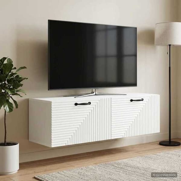 Maison Exclusive - Väggmonterad TV-möbel Vit 98 x 31 x 30 cm Ingenjörsträ