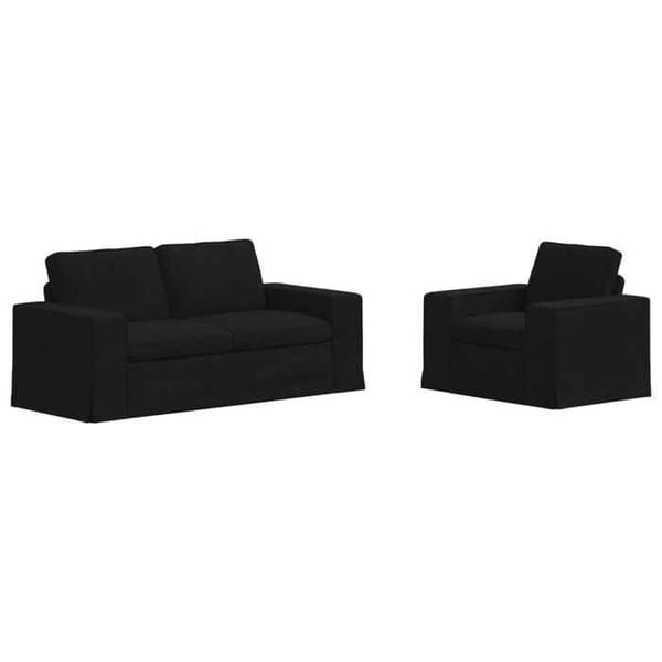 Maison Exclusive - 2-delars soffgrupp i svart tyg
