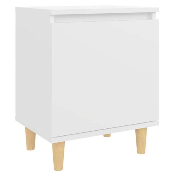 Sängbord - EXKLUSIV HEM - med träben - Vit - 40 x 30 x 50 cm - Set om 2 Vit