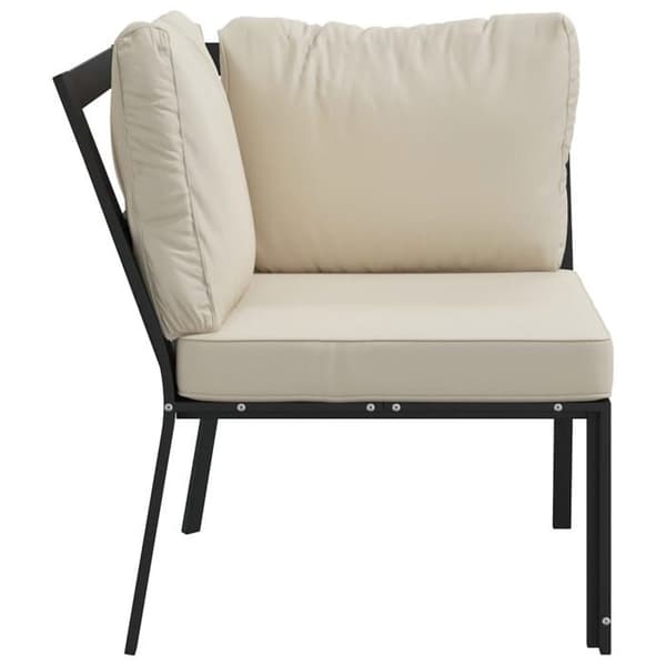 Maison Exclusive - Trädgårdsstol med sandfärgade kuddar 76x76x79 cm stål Sand