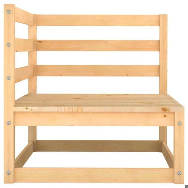 Havemøbel 2 pladser - MAISON EXCLUSIVE - Modulerbart design - Massivt fyrretræ - Puder - Grå