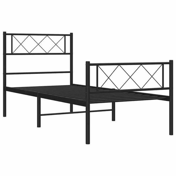Sengestel - EKSKLUSIV HUS - 100x190 cm - Stål - Sort - Lamelseng Svart