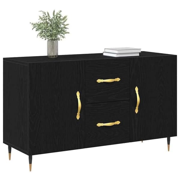 Buffet - EKSKLUSIVT HUS - 100 x 36 x 60 cm - Ingeniørtræ - Sort eg - Moderne svart ek