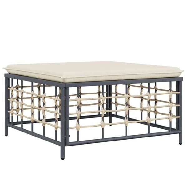 Maison Exclusive - Trädgårdsstol med beige kudde i flätad resin beige
