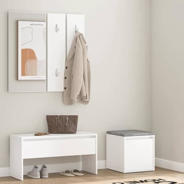 Maison Exclusive - Set med hallmöbler Vit Ingenjörsträ