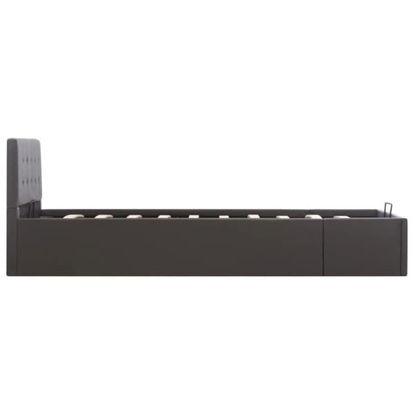 Sengestel - EKSKLUSIV HUS - Hydraulisk - 100 x 200 cm - Grå kunstlæder - Inkluderet lamelbund Grå