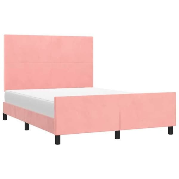 Maison Exclusive - Sängram utan madrass rosa 140x200 cm sammet