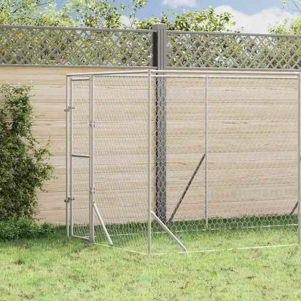 Maison Exclusive - Udendørs hundegård sølv 2x10x2 m galvaniseret stål silver-