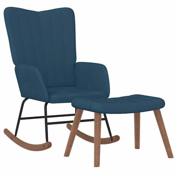 Maison Exclusive - Fåtölj med fotstöd Blå Sammet