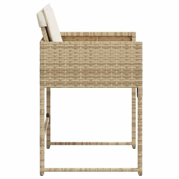 Maison Exclusive - Trädgårdsstolar med kuddar, set om 4, beige flätad resin beige