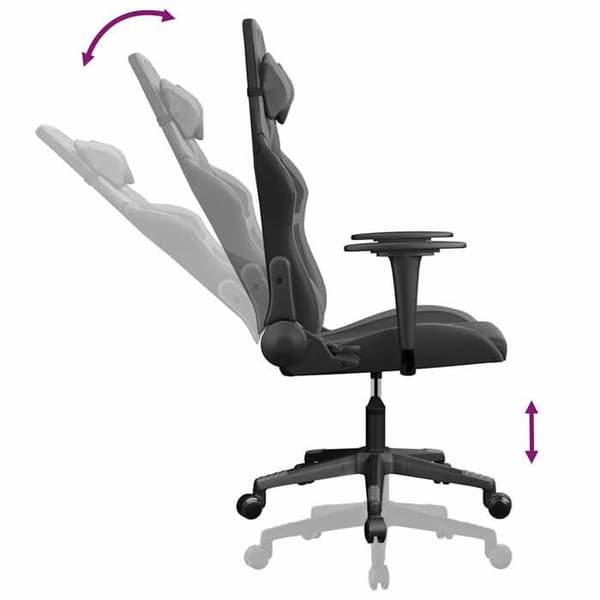 Maison Exclusive - Spilestol med massage i sort og grå kunstlæder