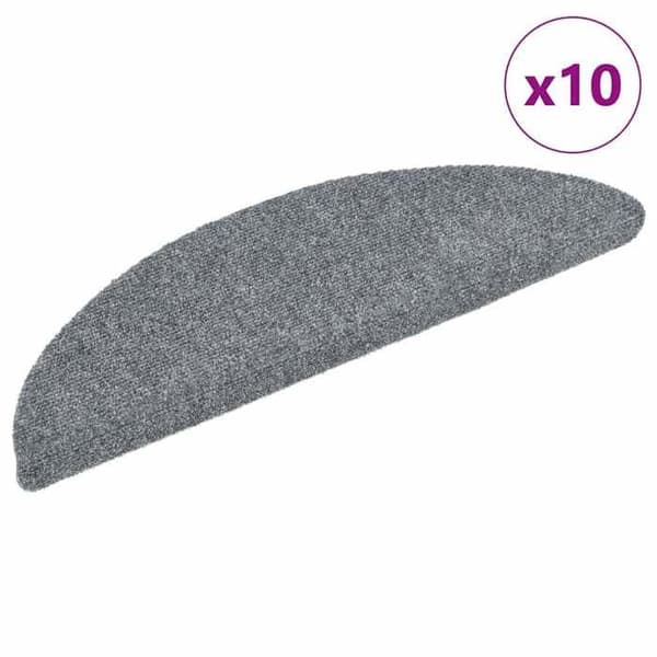 Maison Exclusive - Itsekiinnittyvät askelmat 10 kpl Harmaa 56x17x3 cm ljusgrått