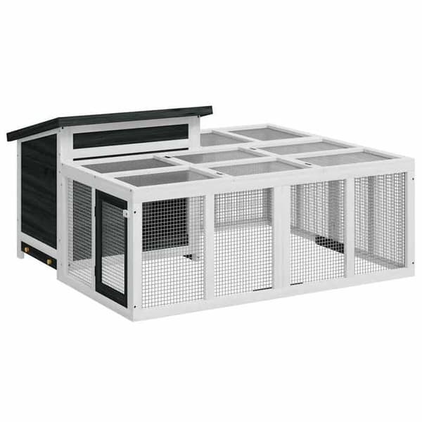 Maison Exclusive - Harmaa Clapier 144x123x67,5 cm massiivipuusta grå