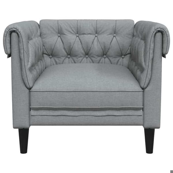 Maison Exclusive - Chesterfield fåtölj i ljusgrått tyg Ljusgrått