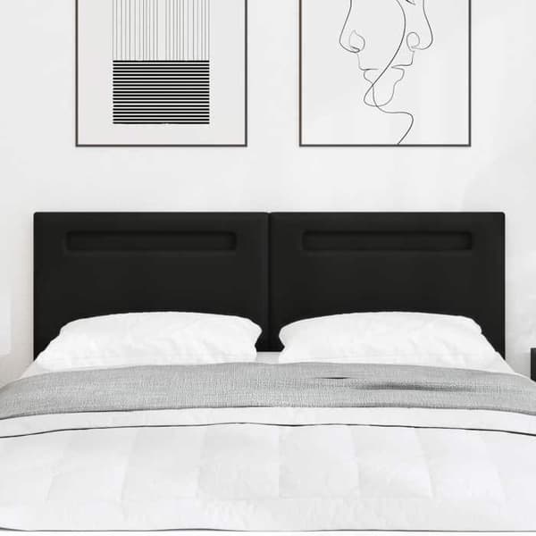 Maison Exclusive - LED Hovedgærde Sort 160 cm Syntetisk Læder