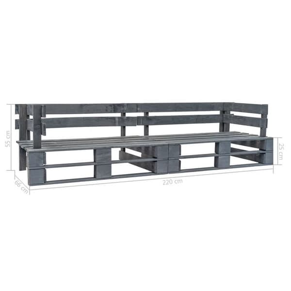 Maison Exclusive - Soffa trädgårdspall 2 platser grå trä Trägrå