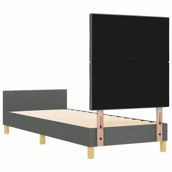 Sängram - EXKLUSIV HEM - 80 x 200 cm - Mörkgrå sammet - Huvudgavel ingår - Lattenbotten Mörkgrå