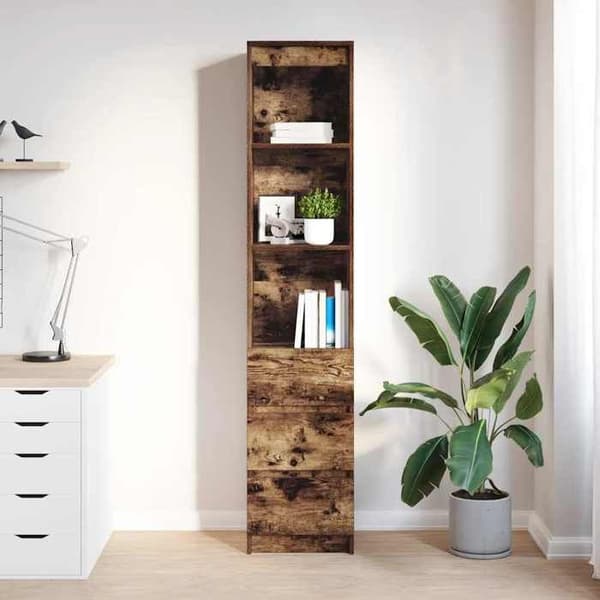 Maison Exclusive - Buffé hög ekrökt 37,5x35x180 cm ingenjörsträ