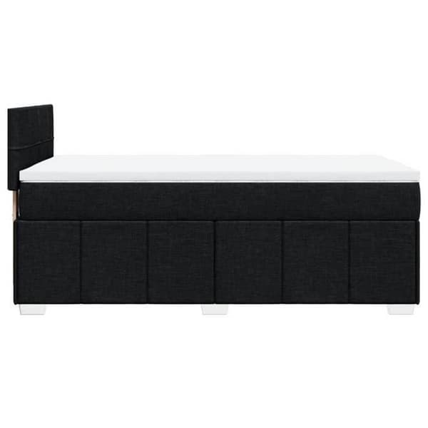 Maison Exclusive - Seng med lamelbund og madras Sort 90x200 cm Stof