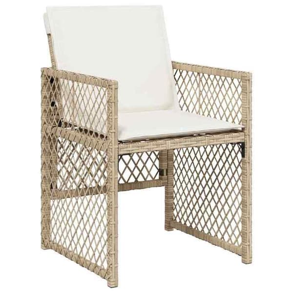 Maison Exclusive - Puutarhakalusteryhmä ja tyynyt 9 kpl beige Polyrottinki