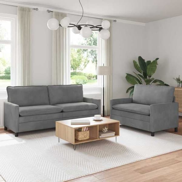 Maison Exclusive - 2-delars Soffset i Mörkgrå Sammet