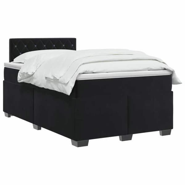 Maison Exclusive - Boxspring seng med madras Sort 120 x 200 cm Velour