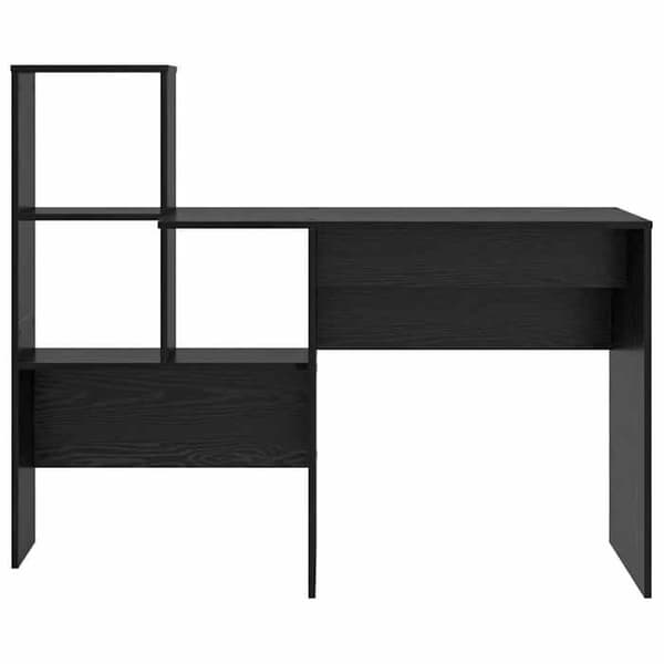 Maison Exclusive - Kontor Sort egetræ Ingeniørtræ 131,5 x 50 x 106,5 cm svart ek