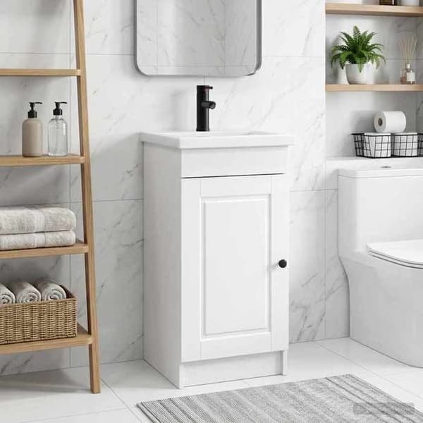 Maison Exclusive - Badeværelsesmøbel med hvid vask 42 x 40 x 84,5 cm