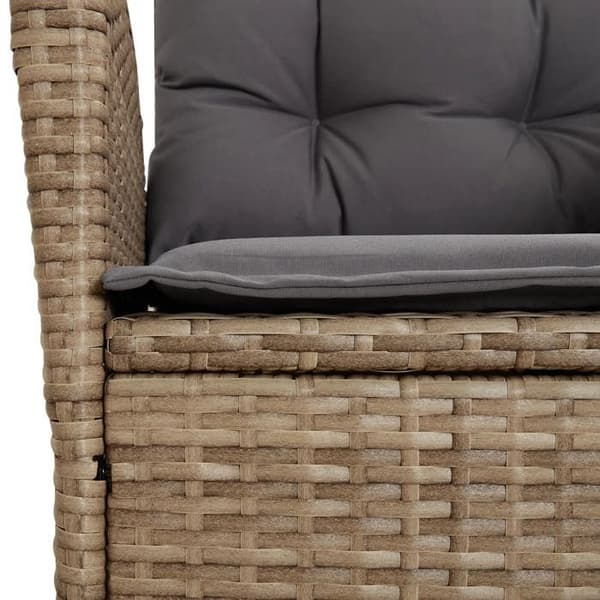 Maison Exclusive - Trädgårdsset med matbord och kuddar 7 delar beige polyrotting