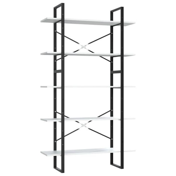 5-lags reol Hvid 100x30x175 cm Konstrueret træ105 [cm] hvid