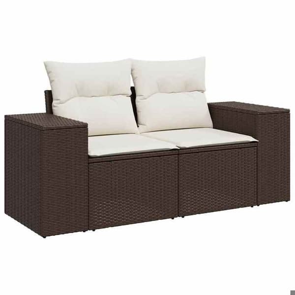 Maison Exclusive - Trädgårdsmöbler med kuddar 6 delar brun flätad resin
