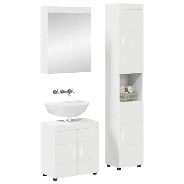 Badrumsmöbel - EXKLUSIV HEM - TULUM - 3-delars set - Vit - Matt finish Vit