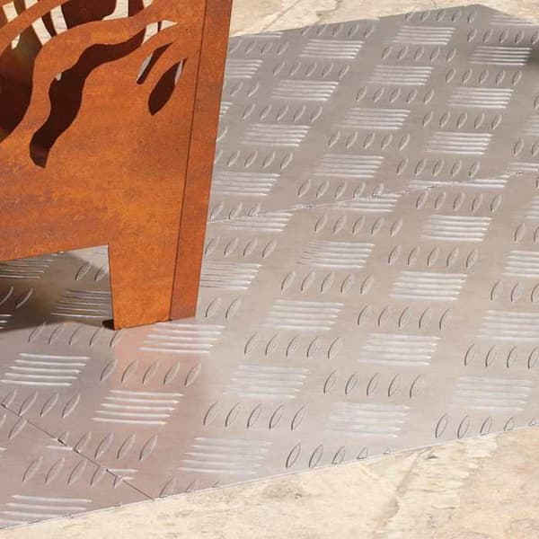 Maison Exclusive - Nez de marche 4 pc 70 x 40 cm Silver Aluminium Rektangulär