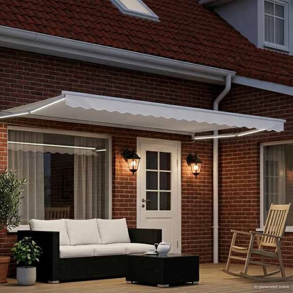 Maison Exclusive - Elektrisk utdragbar markis Vit 4 × 3 m