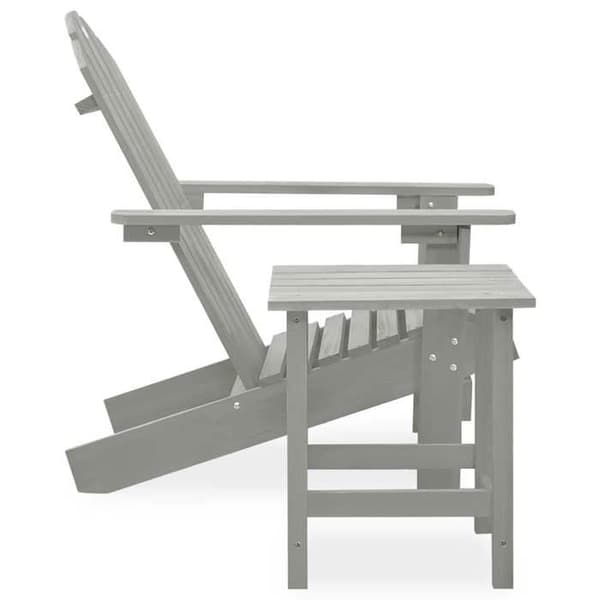 Maison Exclusive - Adirondack trädgårdsstol med bord i grått granträ