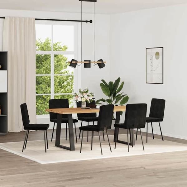 Maison Exclusive - Matstolar set om 6 svart sammet