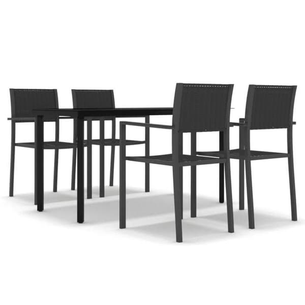 Maison Exclusive - 5 osan musta puutarhakalustesarja Svart