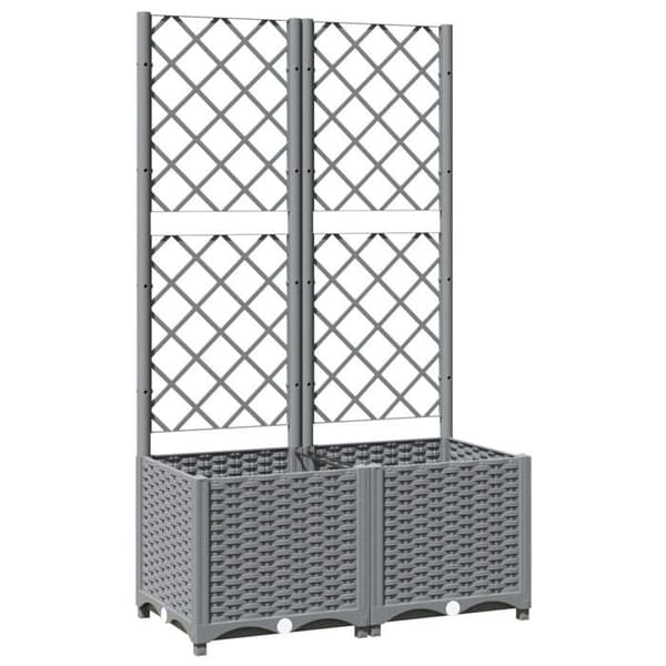 Maison Exclusive - Kevyt harmaa ruukku trellisin kanssa 80x40x136 cm PP Ljusgrått