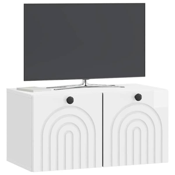 Exklusivt Hem - Väggmonterad TV-möbel Väggmontering Vit glansig 59,5 x 31 x 30 cm