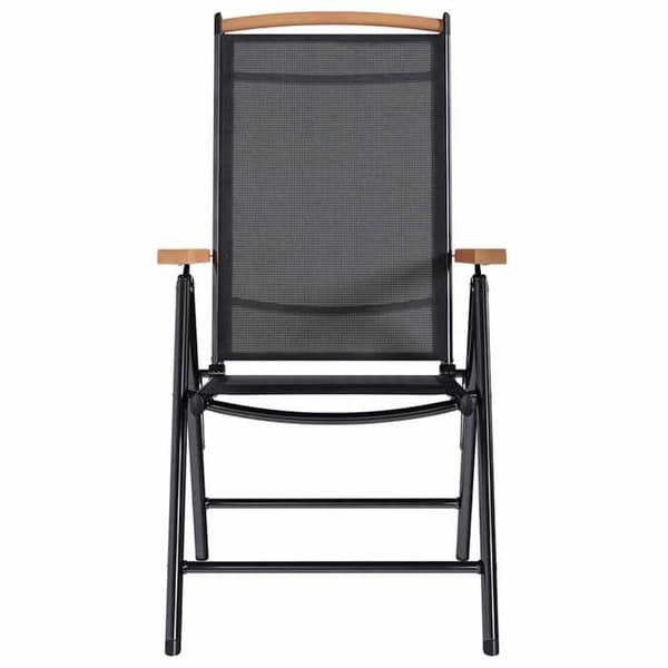 Maison Exclusive - Fällbara stolar, set om 4, aluminium och textilén svart Svart