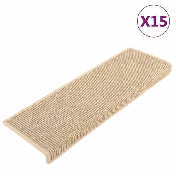 Maison Exclusive - Trappmatta 15 delar 65 x 21 x 4 cm Ljusbeige Rektangulär kant