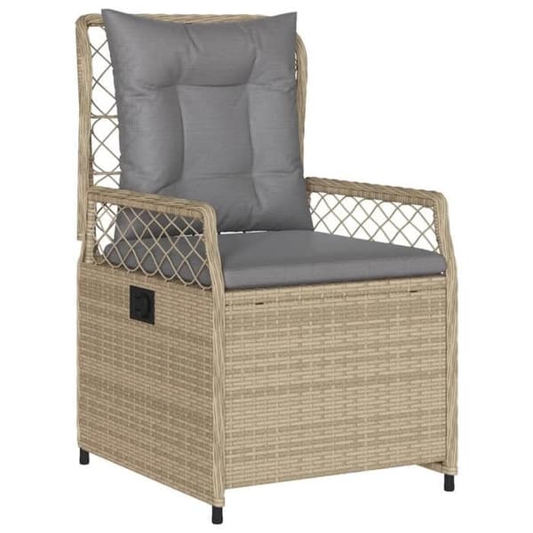 Maison Exclusive - Puutarhakalusteryhmä tyynyillä 5 kpl Beige polyrottinki