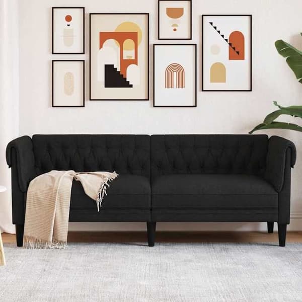 Maison Exclusive - Chesterfield sofa 3 pladser sort stof