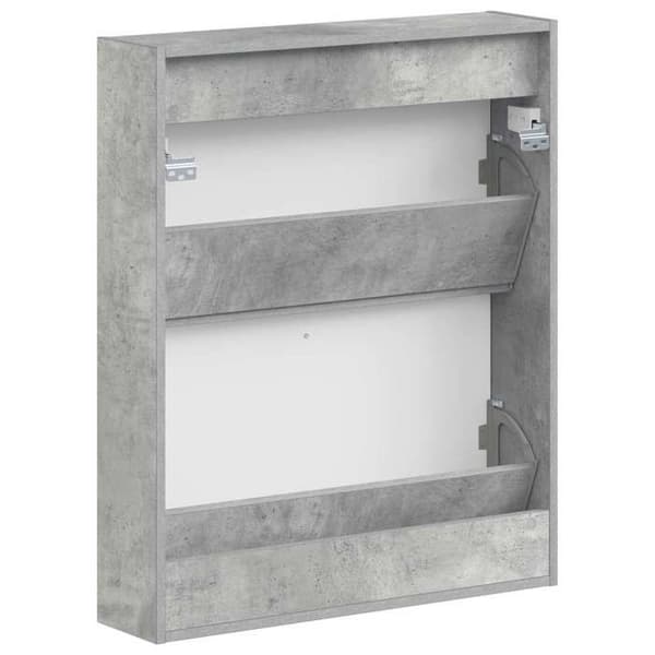 Maison Exclusive - Seinälle asennettava DELFT-kengäteline 71 x 17 x 86 cm Betoni harmaa