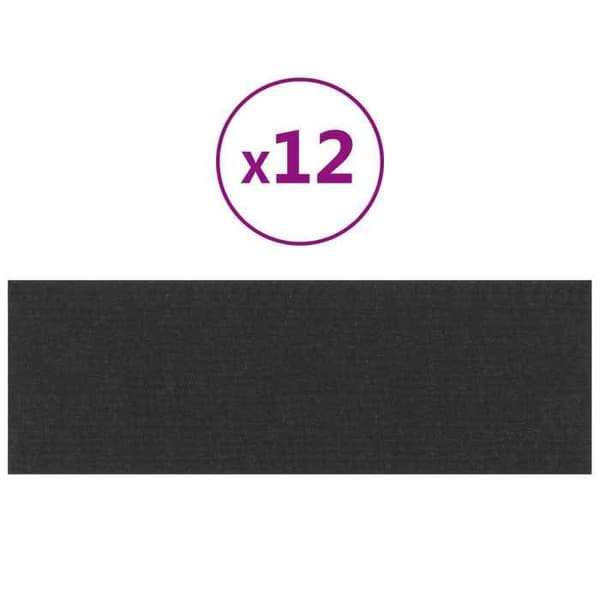 Maison Exclusive - Væghovedgærde 12 pc 90 x 30 cm Sort stof